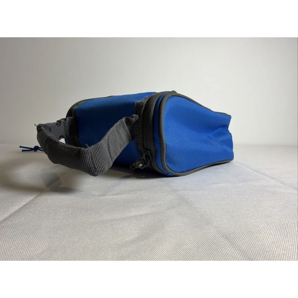 Columbia Blue Zippered Thermal Lunch Bag Tote With Bungee Drink Pocket